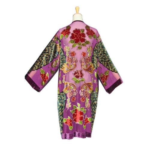 Kimono de terciopelo devore ciruela Julunggul