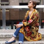 Kimono de terciopelo devore en colores