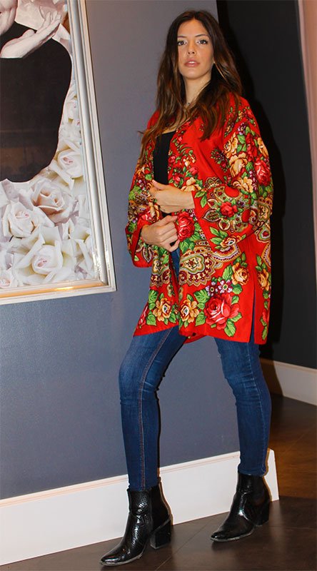 kimono cretona rojo flores 1