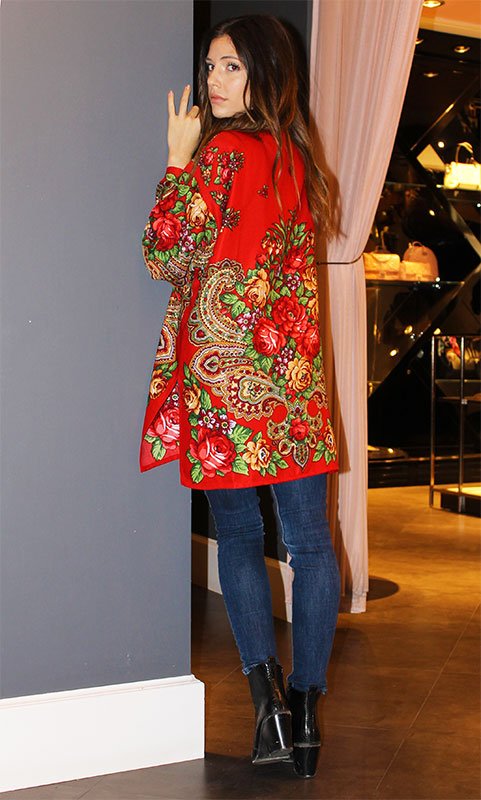 kimono cretona rojo flores 2