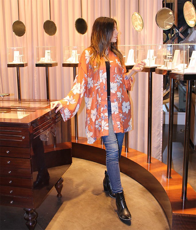 kimono viscosa flores