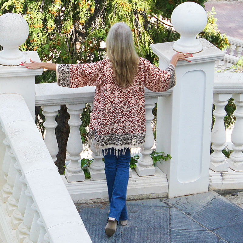 kimono de viscosa de estampado geometrico julunggul 1