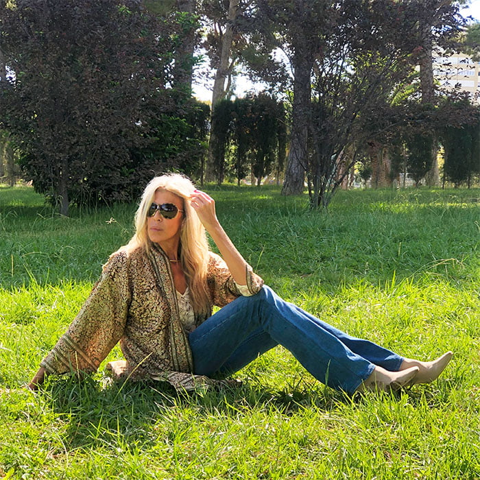 kimono de seda marron liberty de julunggul