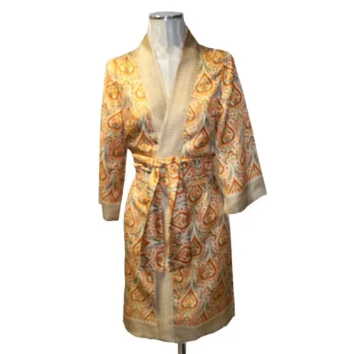 kimono de semiseda india naranja julunggul
