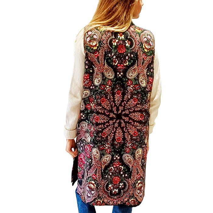 chaleco reversible de flores negro julunggul 1
