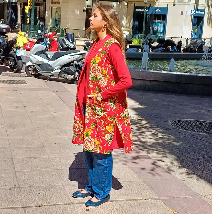 chaleco reversible de flores rojo julunggul 1