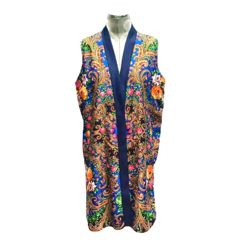 chaleco reversible de flores azul marino julunggul