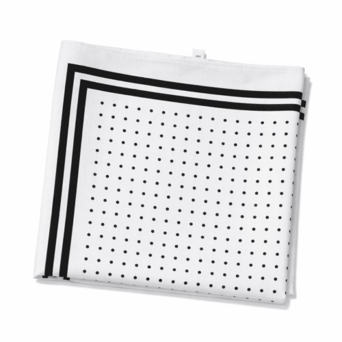 Fular de semiseda blanco con lunares negros 90x90 cm Julunggul