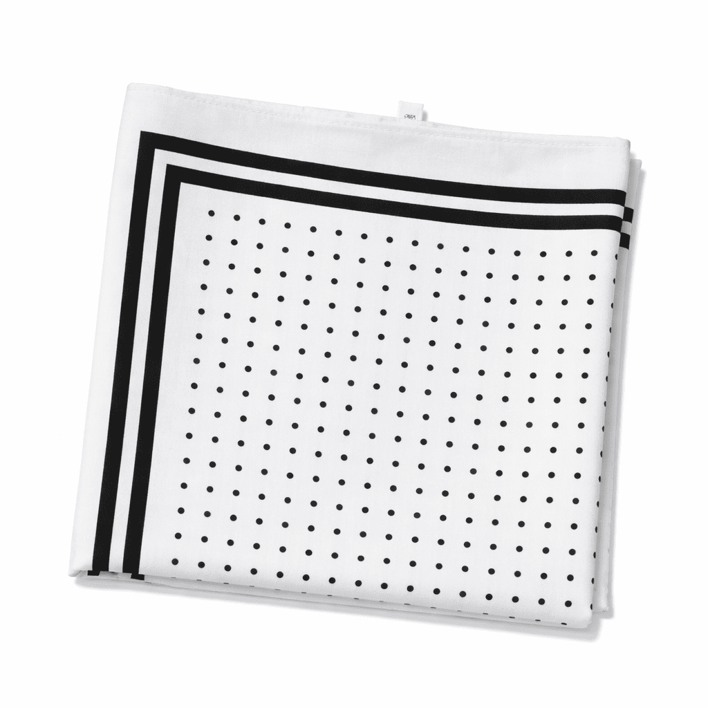 Fular de semiseda blanco con lunares negros 90x90 cm Julunggul