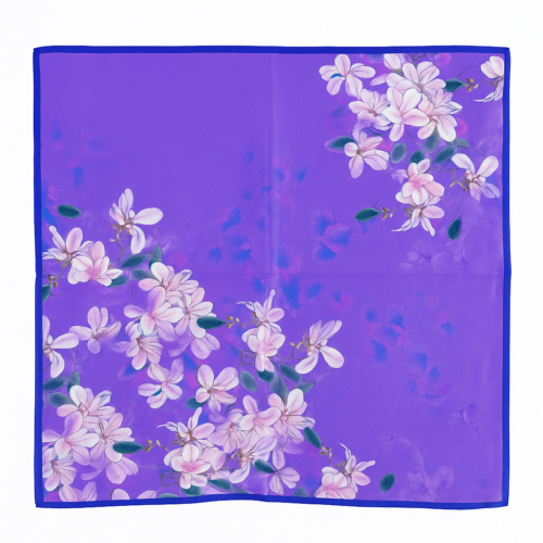 Pañuelo de semiseda 70f0 cm rosa y azul Julunggul
