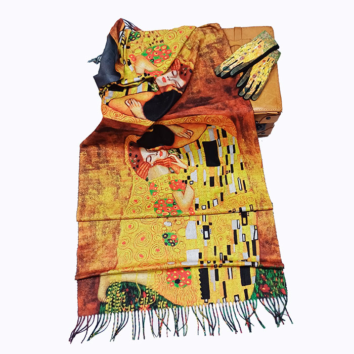 Bufanda tacto cashmere y guantes a juego Pintores