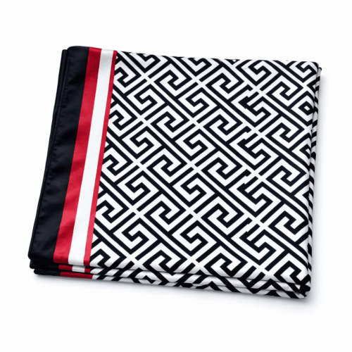 Fular de semiseda con forro chal reversible blanco y negro Julunggul