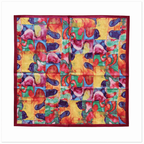 Pañuelo de seda de cuello 52x52 cm colores rojo amarillo Julunggul