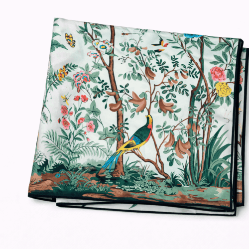 Pañuelo de semiseda de mujer beige estampado 90x90 cm Julunggul