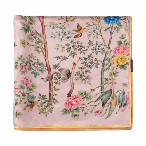 Pañuelo de semiseda rosa estampado 90x90 cm Julunggul