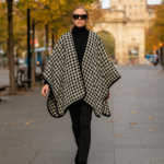 Poncho capa pata de gallo negro y blanco 1 Julunggul