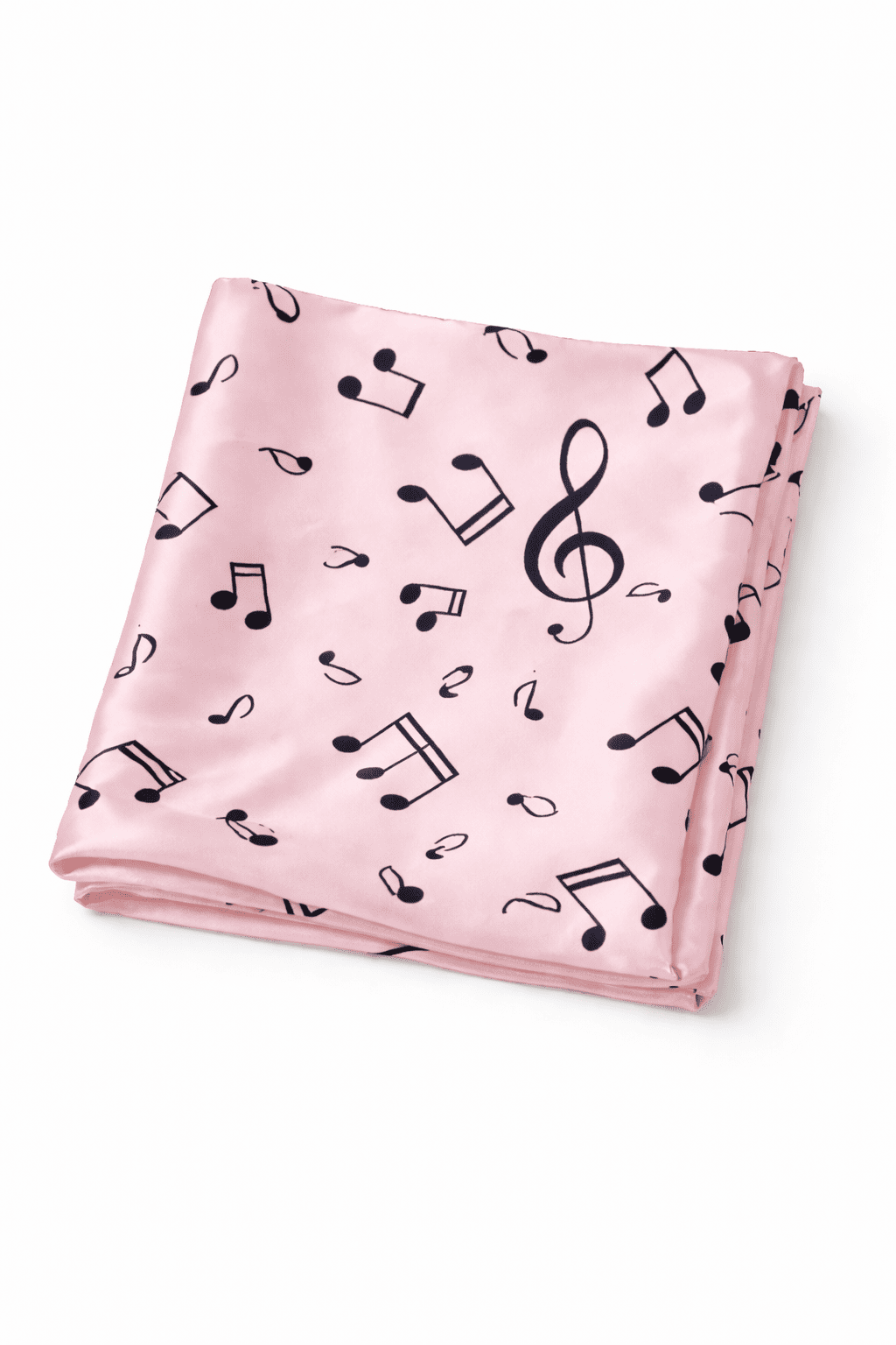 Pañuelo de semiseda rosa con notas musicales 90x90 cm 1 Julunggul