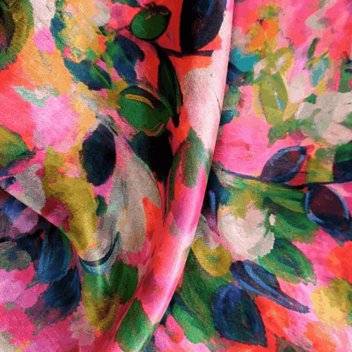 Fular de seda de mujer de flores de colores jUlunggul