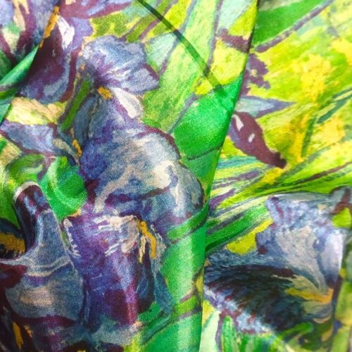 Fular de seda natural los lirios de van Gogh Julunggul