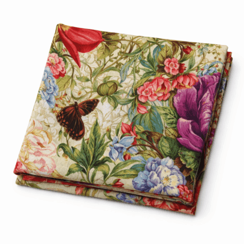 Fular de seda natural reversible chal con forro camel con flores moradas y mariposas