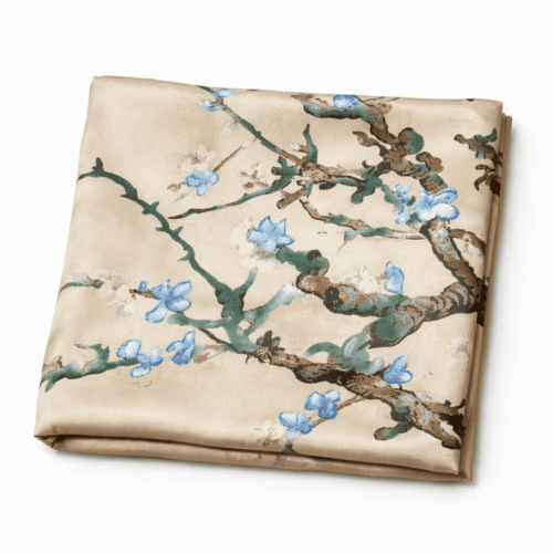 Fular de semiseda con forro chal beige Almendro Van Gogh Julunggul
