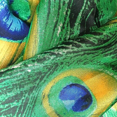 Fular de semiseda pavo real verde y azul klein Julunggul