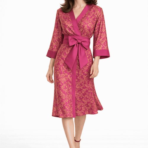 Kimono de fiesta vestido a medida fucsia 2 Julunggul