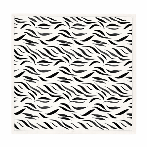 pañuelo de semiseda de mujer Cebra crudo y negro 70x70 cm Julunggul