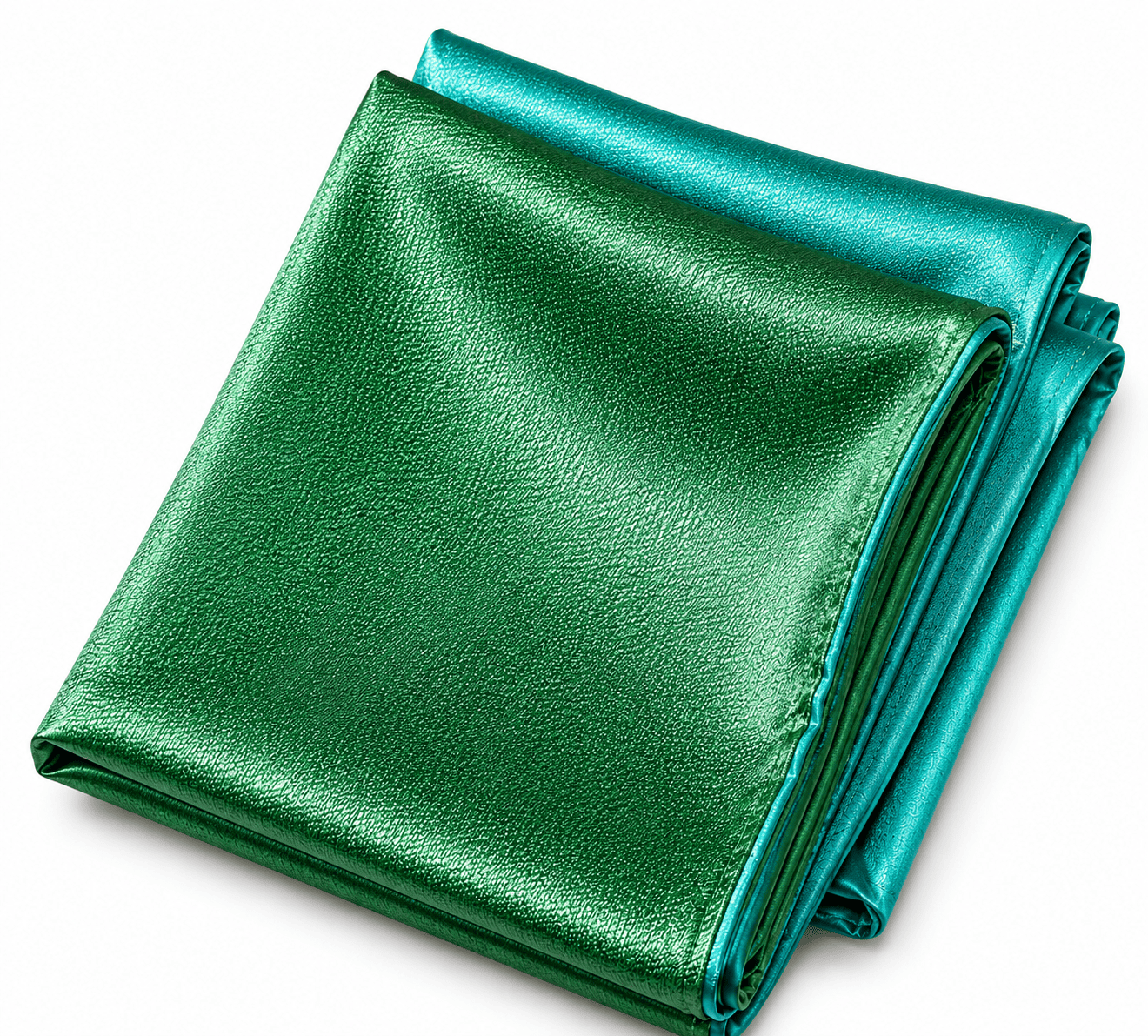 Chal echarpe y fular de semiseda reversible verde y turquesa combinados de Julunggul
